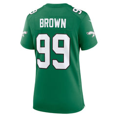 Jerome Brown Philadelphia Eagles Women's Alternate Game Jersey Kelly Green - Nike