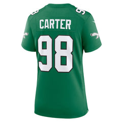 Jalen Carter Philadelphia Eagles Women's Alternate Game Jersey Kelly Green - Nike