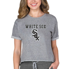 Chicago White Sox Concepts Sport Women's Tri-Blend Mainstream Terry Short Sleeve Sweatshirt Top for sale