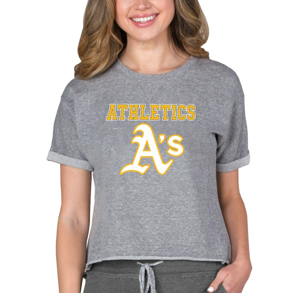 Athletics Concepts Sport Women's Tri-Blend Mainstream Terry Short Sleeve Sweatshirt Top Sale