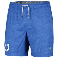 Indianapolis Colts Naples Layered Leaves Swim Trunks Royal - Tommy Bahama
