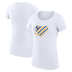 Buffalo Sabres - G-III 4Her by Carl Banks Women's Super-Slim Fit Lightweight Heart T-Shirt White