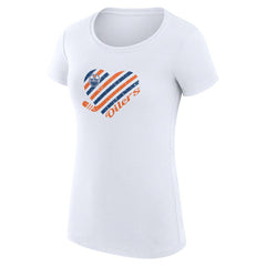 Edmonton Oilers - G-III 4Her by Carl Banks Women's Super-Slim Fit Lightweight Heart T-Shirt White