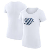 St. Louis Blues - G-III 4Her by Carl Banks Women's Super-Slim Fit Lightweight Heart T-Shirt White
