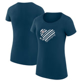 Winnipeg Jets - G-III 4Her by Carl Banks Women's Super-Slim Fit Lightweight Heart T-Shirt Navy
