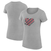 Carolina Hurricanes - G-III 4Her by Carl Banks Women's Super-Slim Fit Lightweight Heart T-Shirt Heather Gray