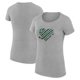 Dallas Stars - G-III 4Her by Carl Banks Women's Super-Slim Fit Lightweight Heart T-Shirt Heather Gray