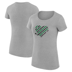 Dallas Stars - G-III 4Her by Carl Banks Women's Super-Slim Fit Lightweight Heart T-Shirt Heather Gray