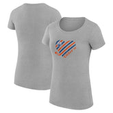 Edmonton Oilers - G-III 4Her by Carl Banks Women's Super-Slim Fit Lightweight Heart T-Shirt Heather Gray