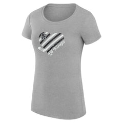 Los Angeles Kings - G-III 4Her by Carl Banks Women's Super-Slim Fit Lightweight Heart T-Shirt Heather Gray