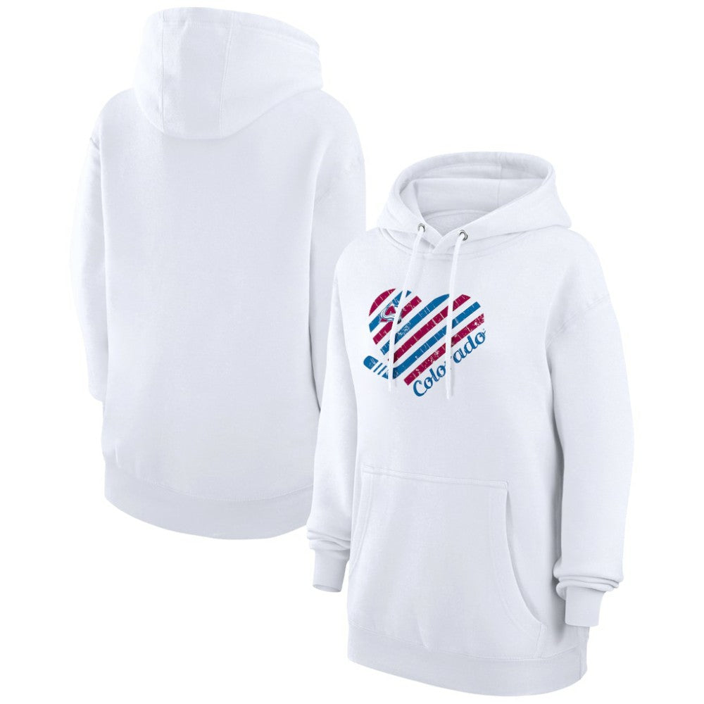 Colorado Avalanche - G-III 4Her by Carl Banks Women's Heart Pullover Hoodie White