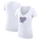 Colorado Avalanche - G-III 4Her by Carl Banks Women's Super-Slim Fit Lightweight Heart V-Neck T-Shirt White