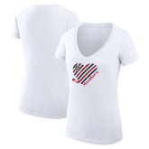 Florida Panthers - G-III 4Her by Carl Banks Women's Super-Slim Fit Lightweight Heart V-Neck T-Shirt White