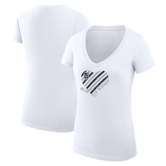 Los Angeles Kings - G-III 4Her by Carl Banks Women's Super-Slim Fit Lightweight Heart V-Neck T-Shirt White