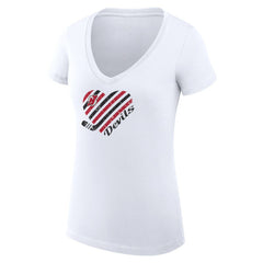 New Jersey Devils - G-III 4Her by Carl Banks Women's Super-Slim Fit Lightweight Heart V-Neck T-Shirt White