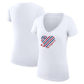 New York Rangers G-III 4Her by Carl Banks Women's Super-Slim Fit Lightweight Heart V-Neck T-Shirt White