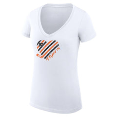 Philadelphia Flyers - G-III 4Her by Carl Banks Women's Super-Slim Fit Lightweight Heart V-Neck T-Shirt White