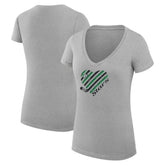 Dallas Stars - G-III 4Her by Carl Banks Women's Super-Slim Fit Lightweight Heart V-Neck T-Shirt Heather Gray