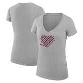 Florida Panthers - G-III 4Her by Carl Banks Women's Super-Slim Fit Lightweight Heart V-Neck T-Shirt Heather Gray
