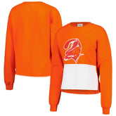 Tampa Bay Buccaneers Refried Apparel Women's Retro Cropped Tri-Blend Pullover Sweatshirt Orange - NFL