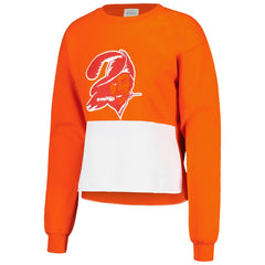 Tampa Bay Buccaneers Refried Apparel Women's Retro Cropped Tri-Blend Pullover Sweatshirt Orange - NFL