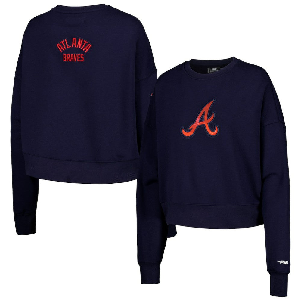 Atlanta Braves Pro Standard Women's Painted Sky Pullover Sweatshirt Online