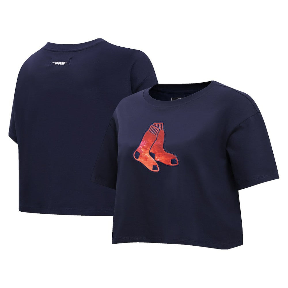 Boston Red Sox Pro Standard Women's Painted Sky Boxy Cropped T-Shirt Online