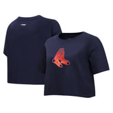 Boston Red Sox Pro Standard Women's Painted Sky Boxy Cropped T-Shirt Online