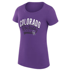 Colorado Rockies G-III 4Her by Carl Banks Women's Super-Slim Fit Lightweight Filigree Team T-Shirt discount