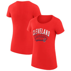 Cleveland Guardians G-III 4Her by Carl Banks Women's Super-Slim Fit Lightweight Filigree Team T-Shirt Lifestyle