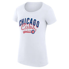 Chicago Cubs G-III 4Her by Carl Banks Women's Super-Slim Fit Lightweight Filigree Team T-Shirt Sale