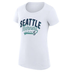 Seattle Mariners G-III 4Her by Carl Banks Women's Super-Slim Fit Lightweight Filigree Team T-Shirt Clearance