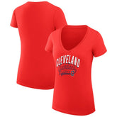 Cleveland Guardians G-III 4Her by Carl Banks Women's Super-Slim Fit Lightweight Filigree Team V-Neck T-Shirt for sale