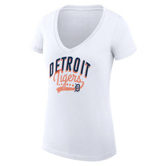 Detroit Tigers G-III 4Her by Carl Banks Women's Super-Slim Fit Lightweight Filigree Team V-Neck T-Shirt Lifestyle
