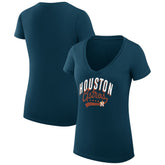 Houston Astros G-III 4Her by Carl Banks Women's Super-Slim Fit Lightweight Filigree Team V-Neck T-Shirt Sale
