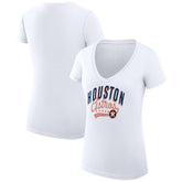Houston Astros G-III 4Her by Carl Banks Women's Super-Slim Fit Lightweight Filigree Team V-Neck T-Shirt Lifestyle