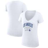 Los Angeles Dodgers G-III 4Her by Carl Banks Women's Super-Slim Fit Lightweight Filigree Team V-Neck T-Shirt Lifestyle