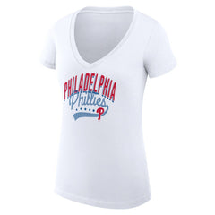 Philadelphia Phillies G-III 4Her by Carl Banks Women's Super-Slim Fit Lightweight Filigree Team V-Neck T-Shirt Online