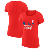 Philadelphia Phillies G-III 4Her by Carl Banks Women's Super-Slim Fit Lightweight Team Graphic T-Shirt On Sale