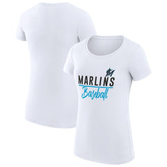 Miami Marlins G-III 4Her by Carl Banks Women's Super-Slim Fit Lightweight Team Graphic T-Shirt for sale