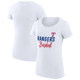 Texas Rangers G-III 4Her by Carl Banks Women's Super-Slim Fit Lightweight Team Graphic T-Shirt Lifestyle