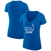 Kansas City Royals G-III 4Her by Carl Banks Women's Super-Slim Fit Lightweight Team Graphic V-Neck T-Shirt discount