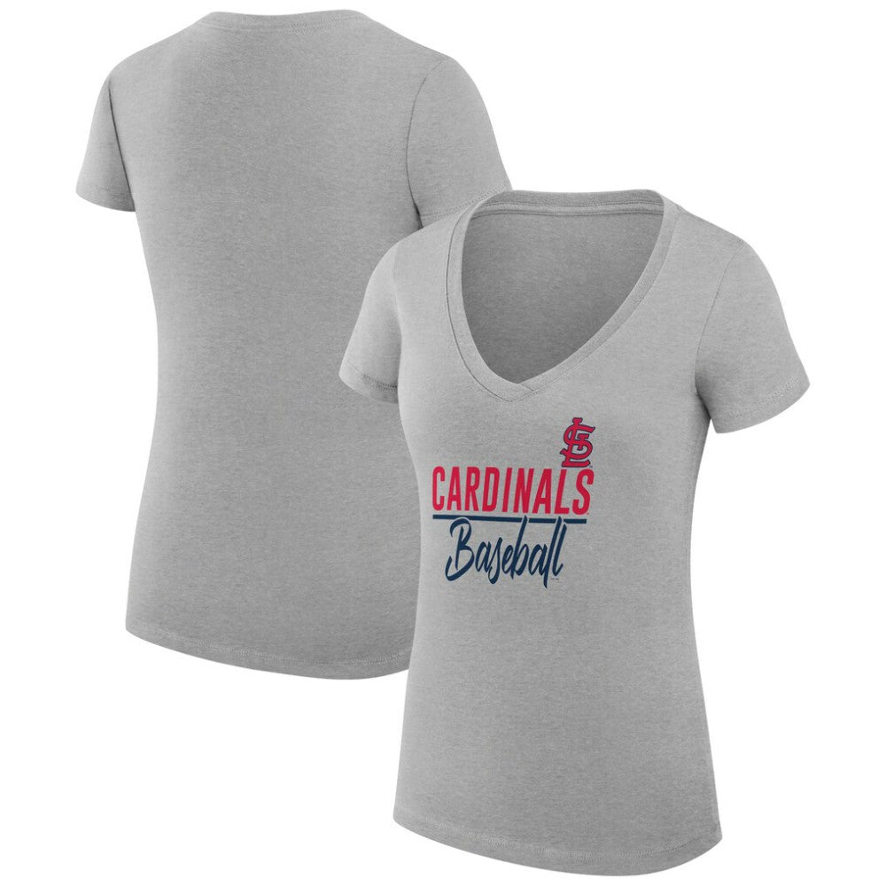 St. Louis Cardinals G-III 4Her by Carl Banks Women's Super-Slim Fit Lightweight Team Graphic V-Neck T-Shirt for sale