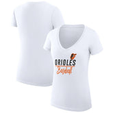 Baltimore Orioles G-III 4Her by Carl Banks Women's Super-Slim Fit Lightweight Team Graphic V-Neck T-Shirt Sale