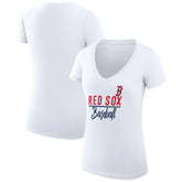 Boston Red Sox G-III 4Her by Carl Banks Women's Super-Slim Fit Lightweight Team Graphic V-Neck T-Shirt discount