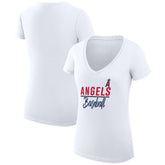 Los Angeles Angels G-III 4Her by Carl Banks Women's Super-Slim Fit Lightweight Team Graphic V-Neck T-Shirt Online