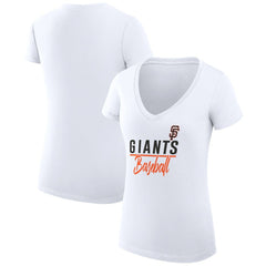 San Francisco Giants G-III 4Her by Carl Banks Women's Super-Slim Fit Lightweight Team Graphic V-Neck T-Shirt Lifestyle