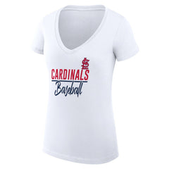 St. Louis Cardinals G-III 4Her by Carl Banks Women's Super-Slim Fit Lightweight Team Graphic V-Neck T-Shirt Lifestyle
