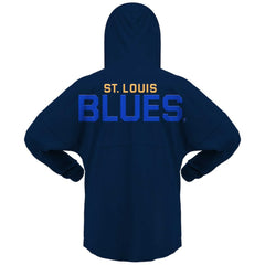 St. Louis Blues - Fanatics Women's Jersey Lace-Up V-Neck Long Sleeve Hoodie T-Shirt Navy