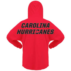 Carolina Hurricanes - Fanatics Women's Jersey Lace-Up V-Neck Long Sleeve Hoodie T-Shirt Red